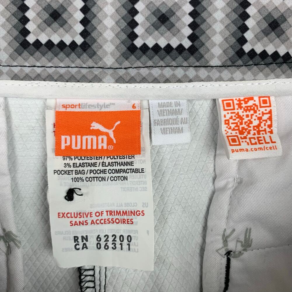 Puma Golf Shorts Grey Geometric Pockets Women's 6 Active Casual - Picture 6 of 7